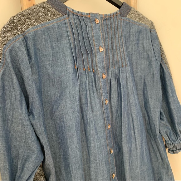 Anthropologie Current Air Textured/Denim Top, Small - Picture 9 of 12